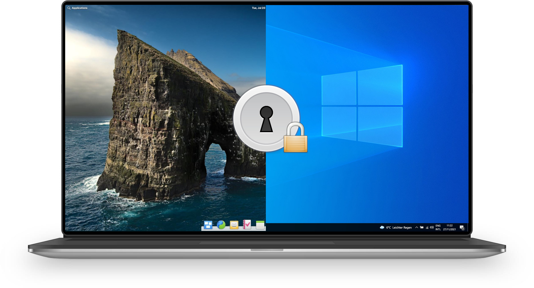 elementary OS side by side with Windows and both of them encrypted