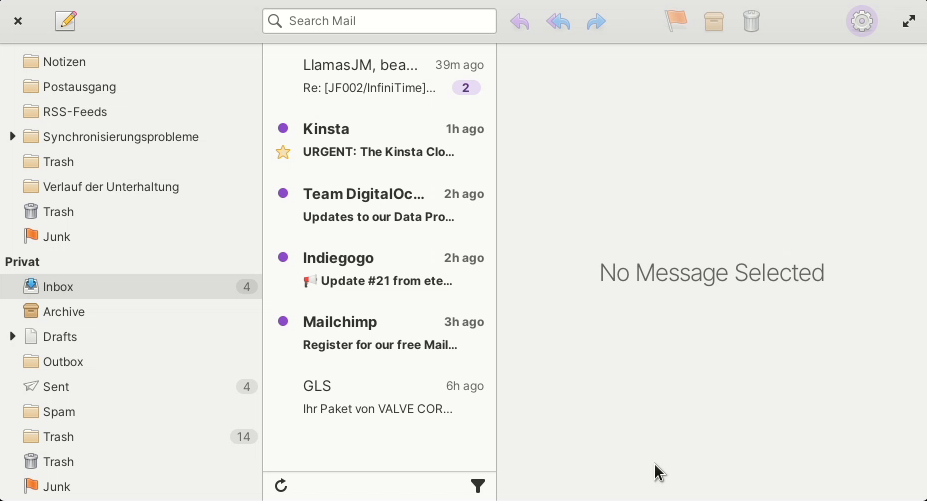 New functionality in elementary Mail: Refresh and Filter